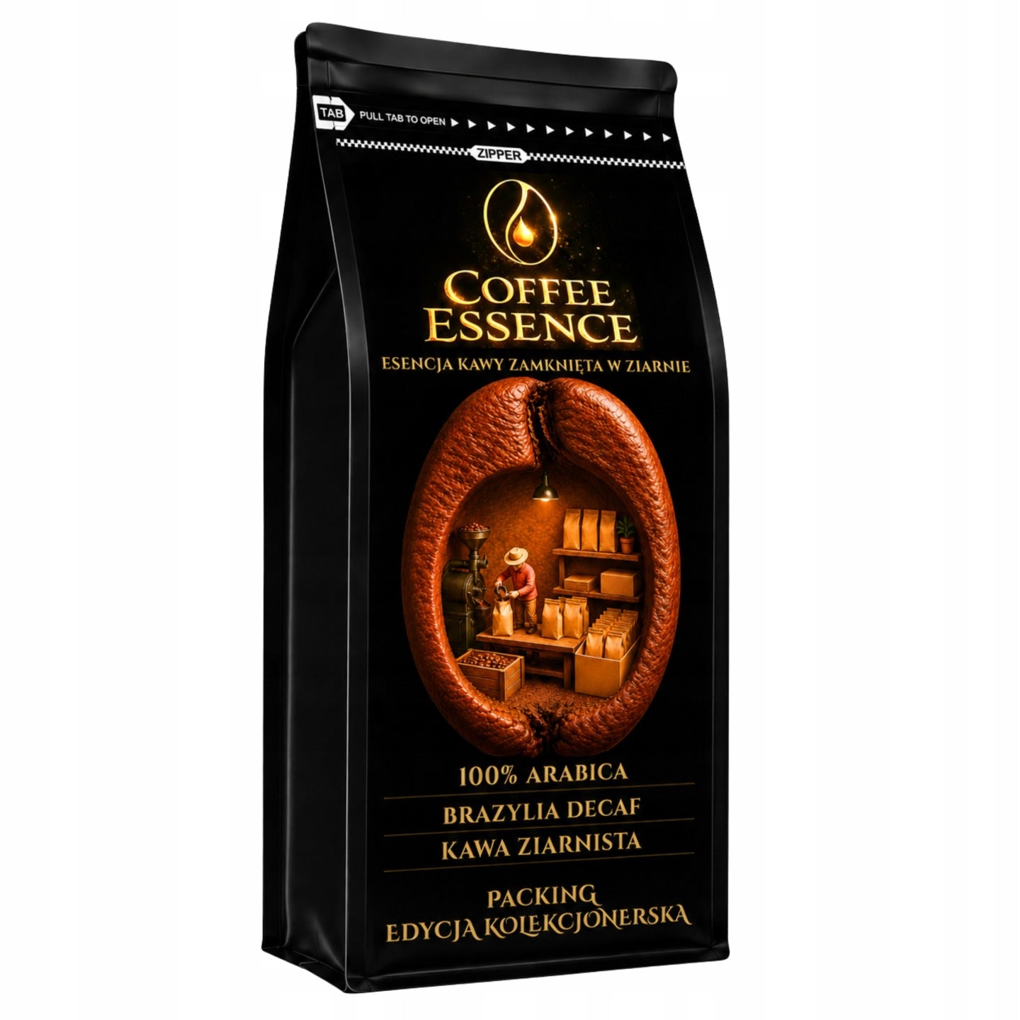 Kawa Ziarnista 1kg 100% Arabica Brazylia Decaf bezkofeinowa