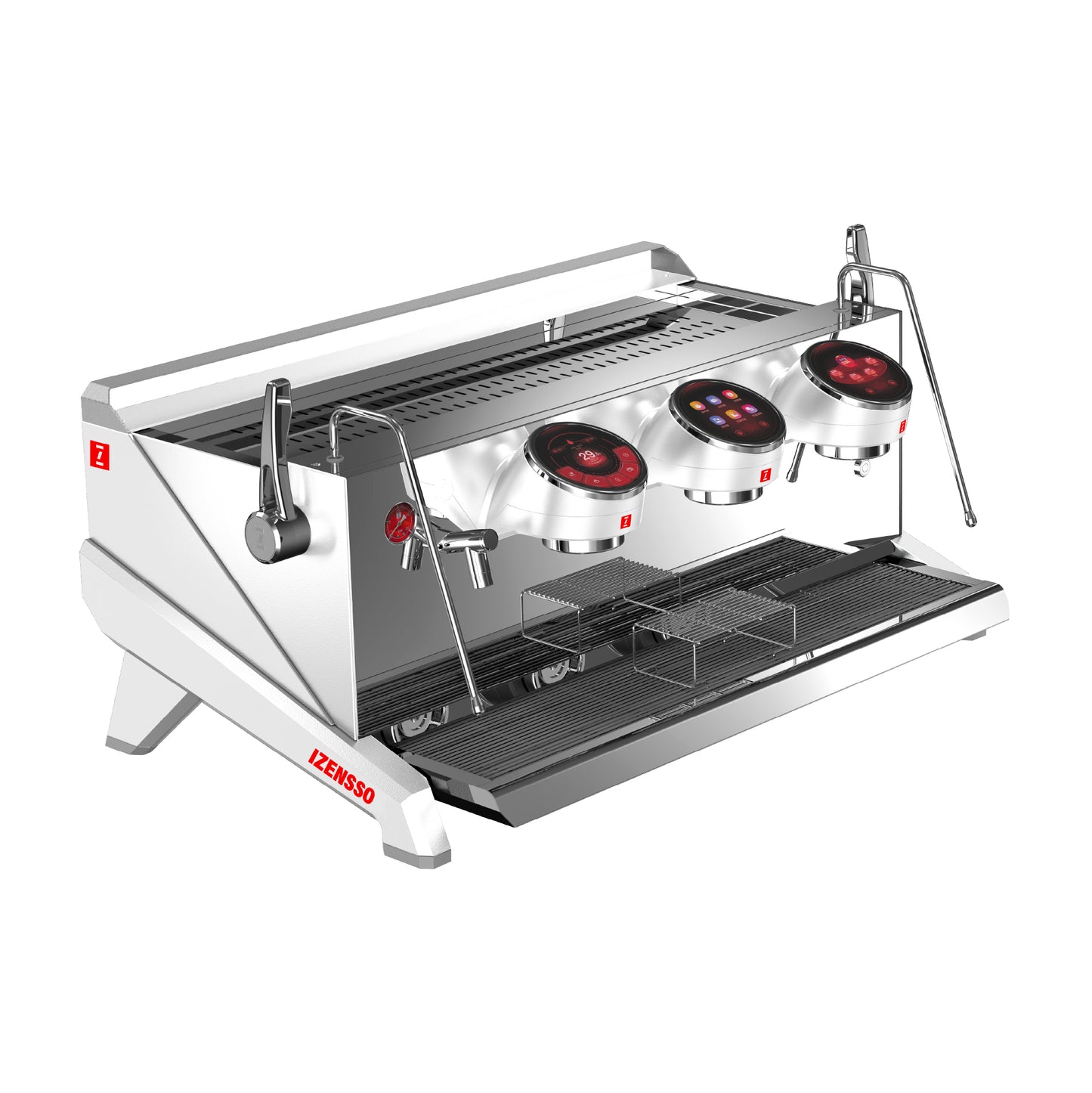 Ekspres kolbowy Izensso RAPTOR 3-grupowy – Biały
