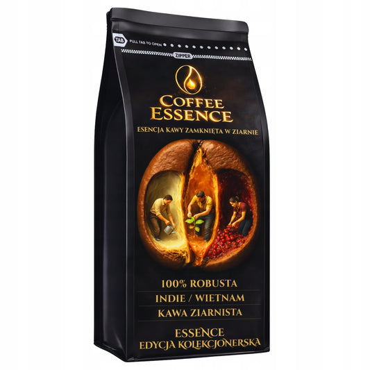 Kawa ziarnista 1kg ŚWIEŻO PALONA 100% ROBUSTA Z Palarni Crema Do ekspresu