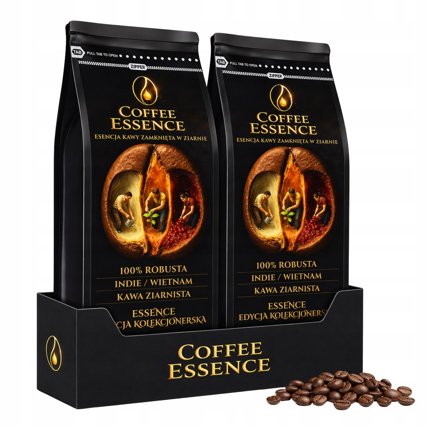 KAWA ZIARNISTA 2KG MOCNA DO EKSPRESU CREMA ŚWIEŻO PALONA ROBUSTA