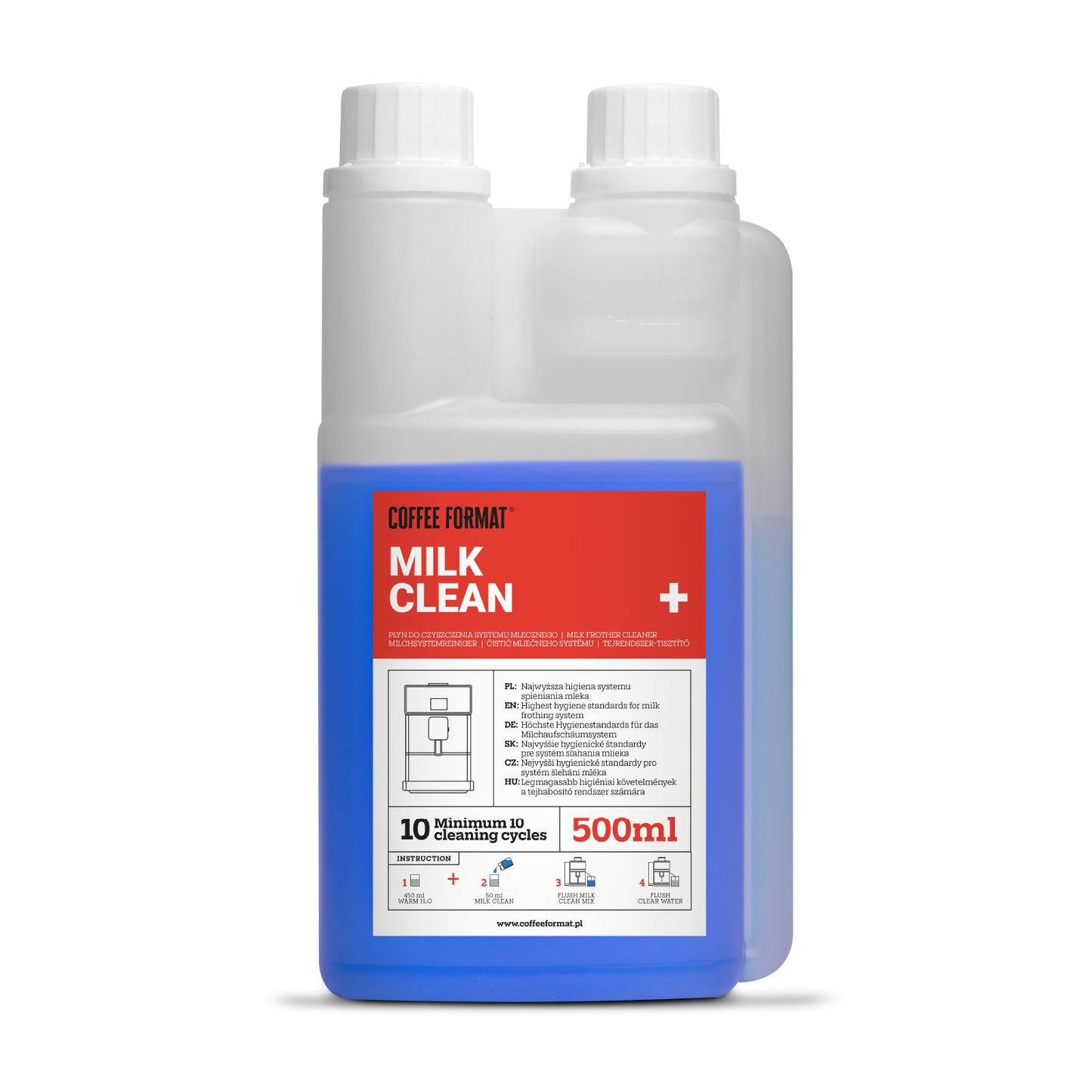Coffee Format Milk Clean+ 500 ml – płyn do czyszczenia systemu mlecznego
