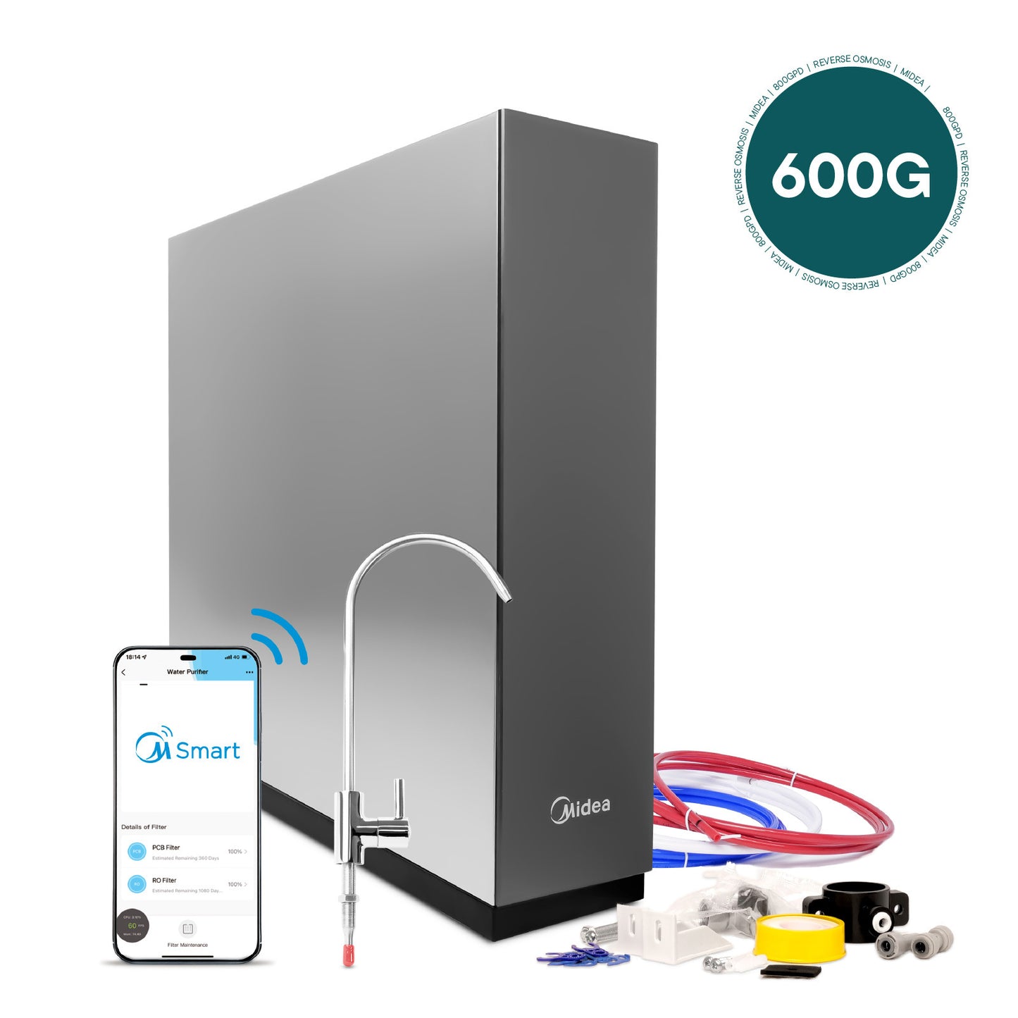 Midea CWRC600-A106 Filtr odwróconej osmozy 600GPD Smart